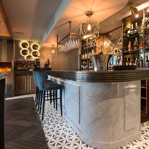 Bespoke Hotel Bar with Real Marble Front