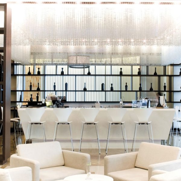 Hotel Bar Design - Elegant Open Shelving
